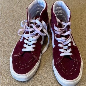 Burgundy High-Top Sneakers